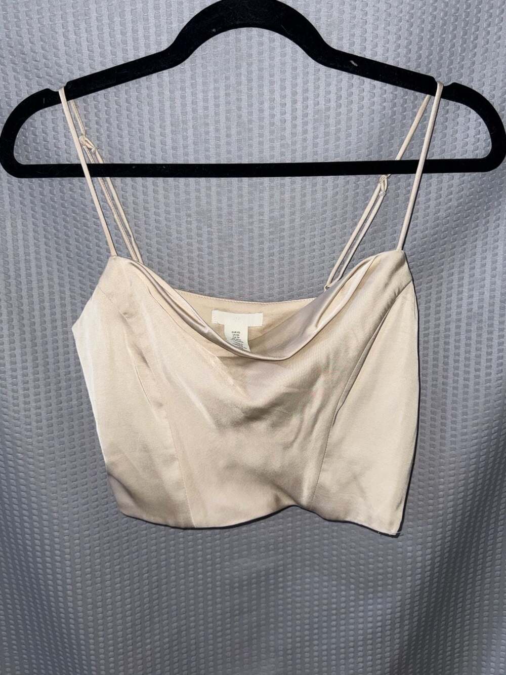 H&M Satin Draped Corset-Style Crop Top